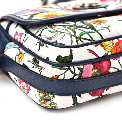 Gucci Canvas Flora Floral Shoulder Bag White Blue Agata Mulitcolor 8 of 11