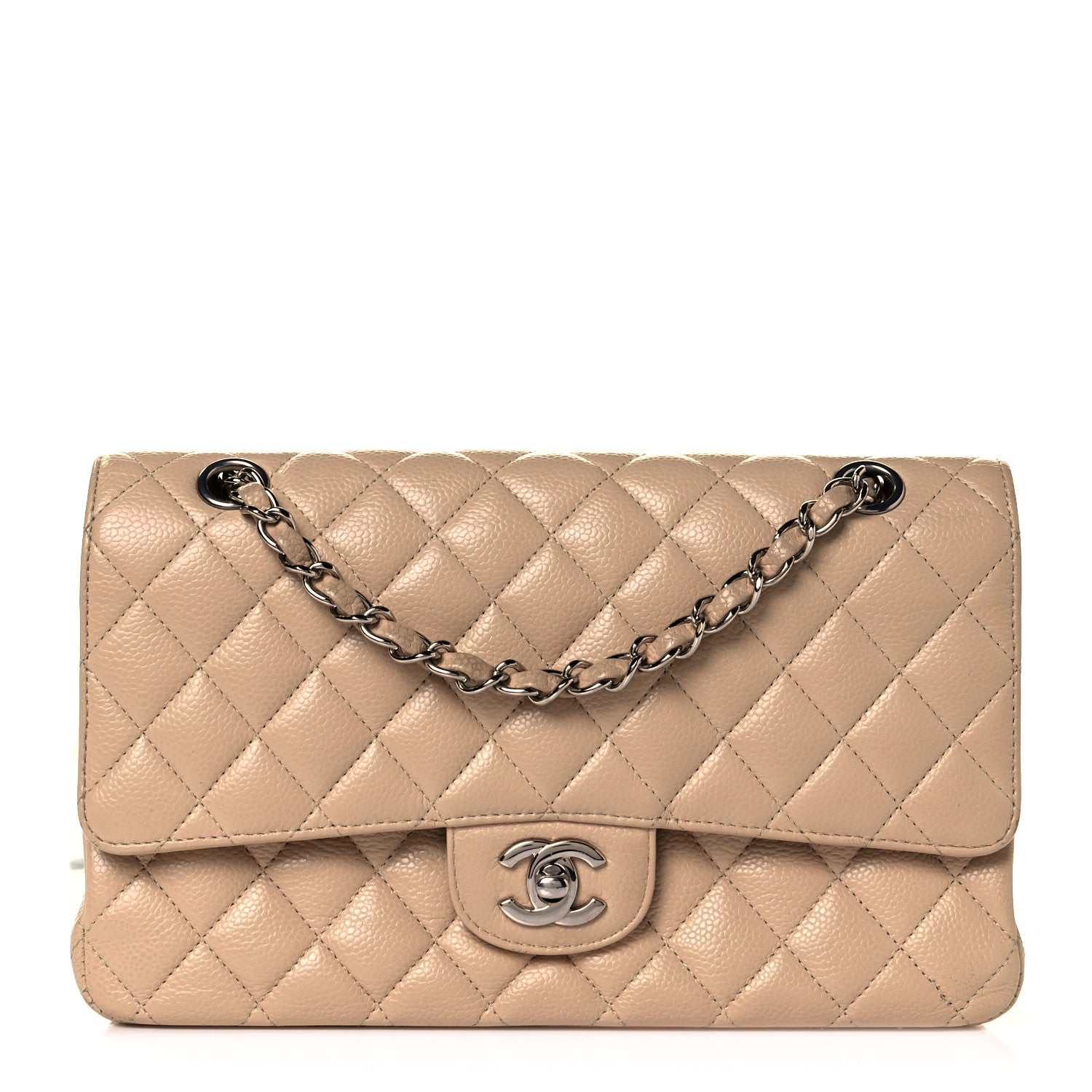 Chanel Caviar Quilted Medium Double Flap Beige Clair 1 of 10