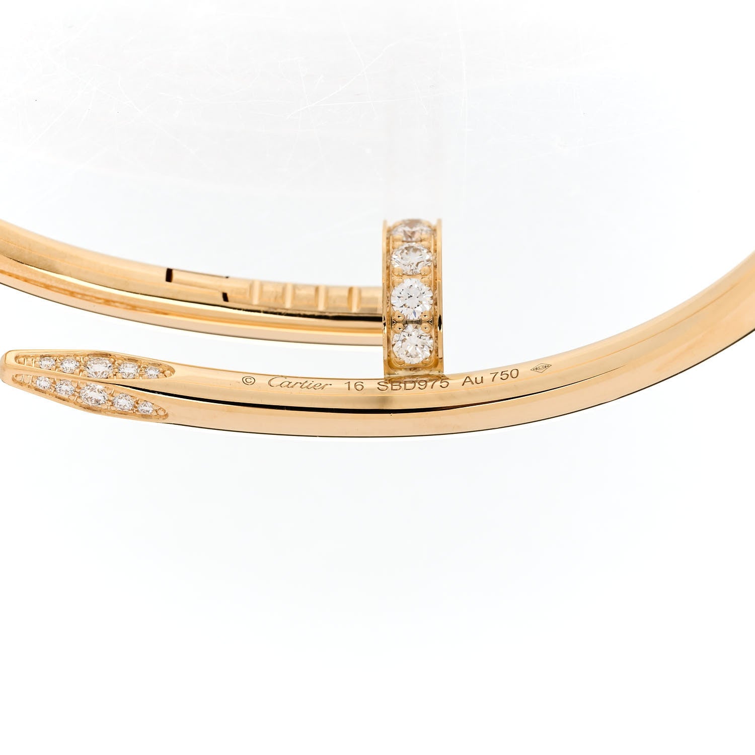 Cartier 18K Yellow Gold Diamond Juste Un Clou Bracelet 16 4 of 5