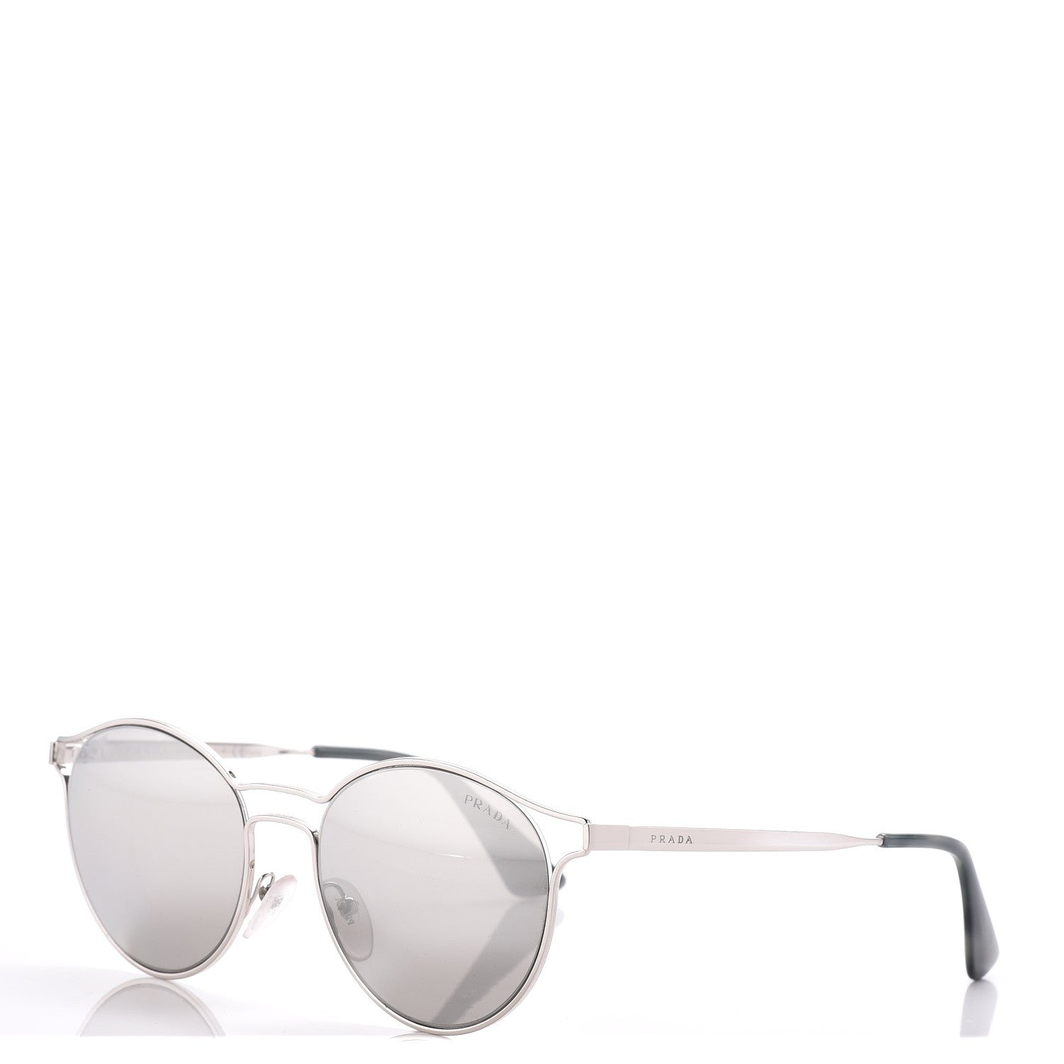 Prada Mirrored Cinema Sunglasses SPR 62S Silver 1 of 8