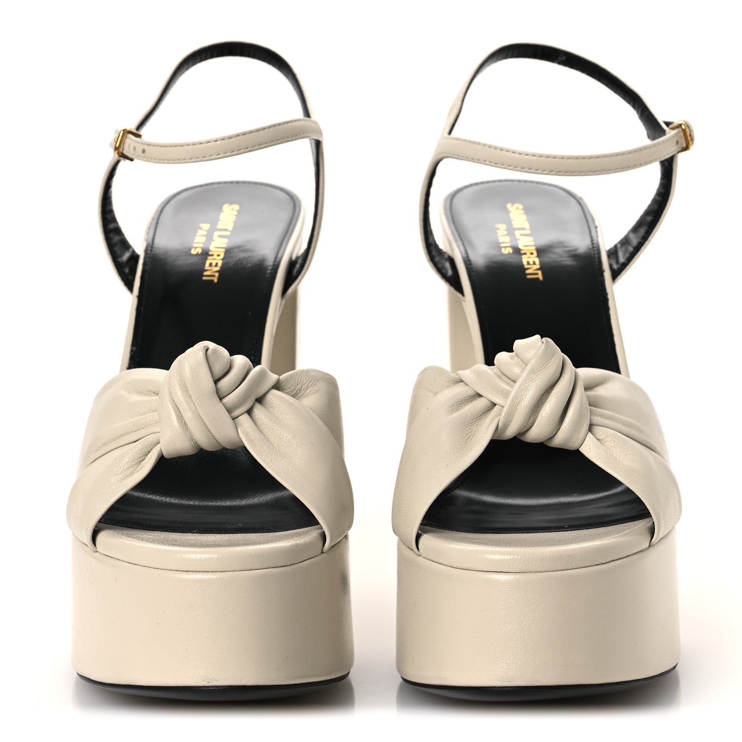 Saint Laurent Vendome Bianca 85 Platform Sandals 41 Pearl 3 of 13