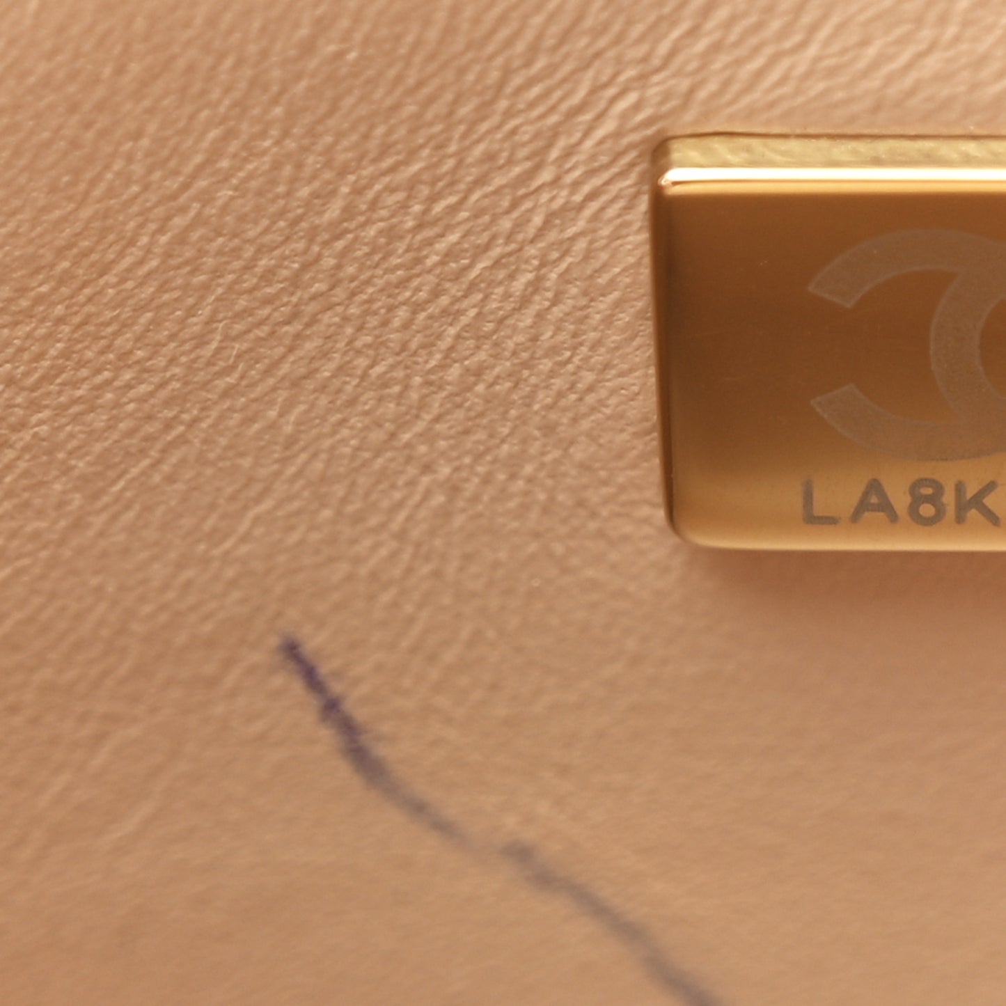 Lambskin Quilted Trendy Vanity Case Beige