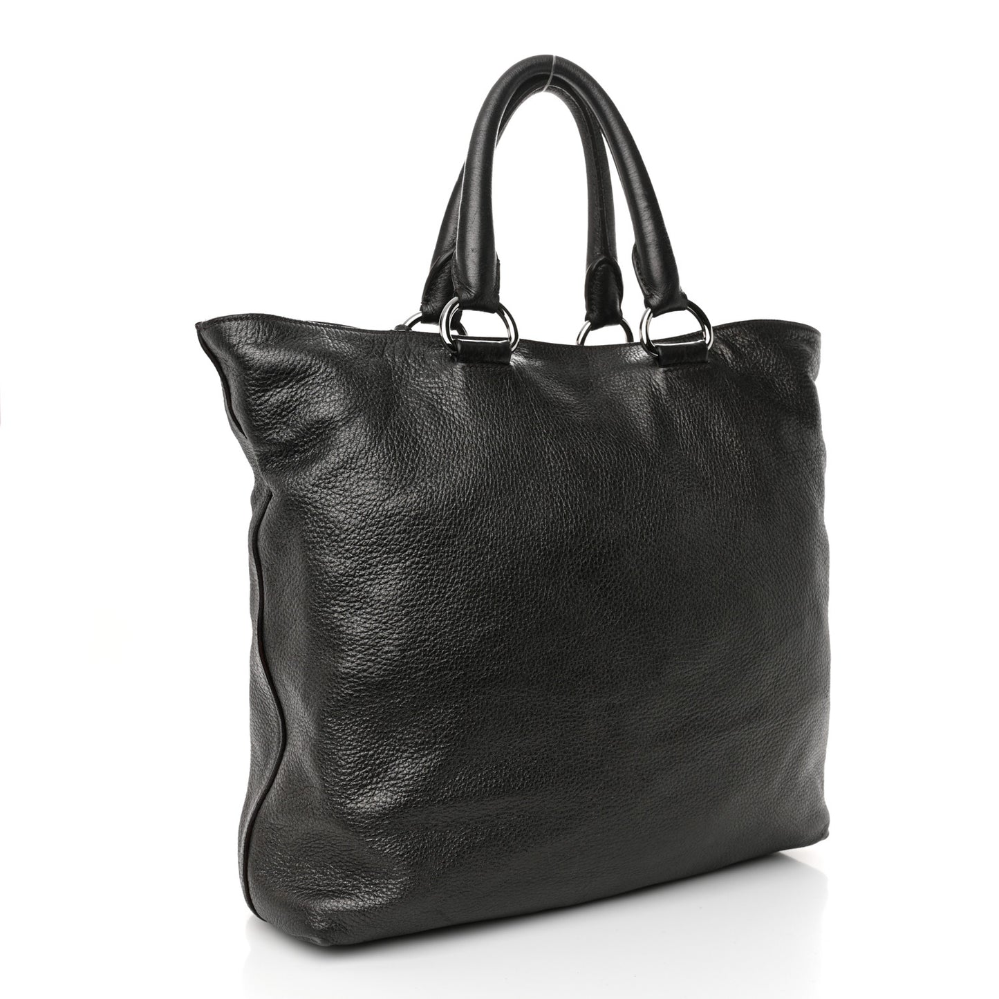 Vitello Daino Shopping Tote Piombo Mordore