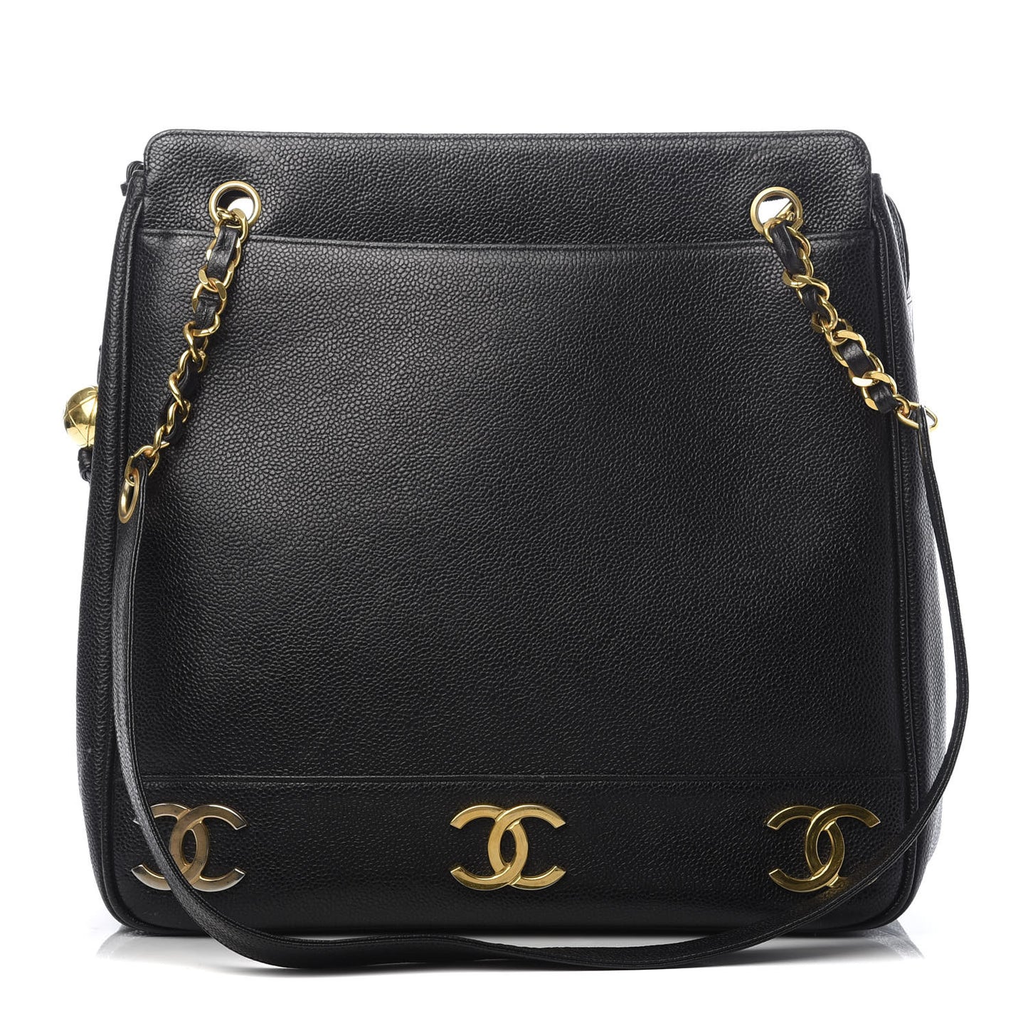 Caviar CC Shoulder Bag Black