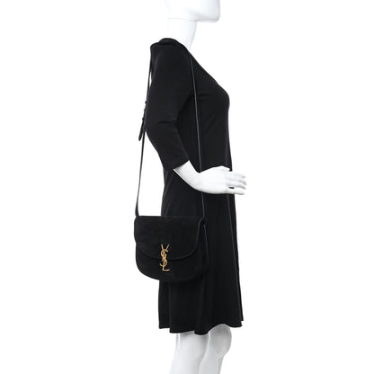 Saint Laurent Suede Calfskin Monogram Medium Kaia Satchel Black 2 of 10