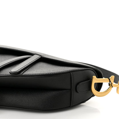 Christian Dior Grained Calfskin Saddle Bag With Strap Black 10 of 10