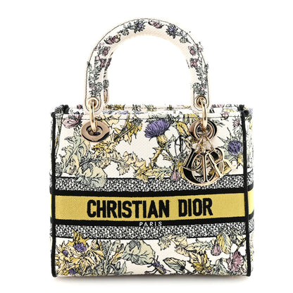 Christian Dior Canvas Embroidered Chardons Toile De Jouy Medium Lady D-Lite Latte Multicolor 1 of 9