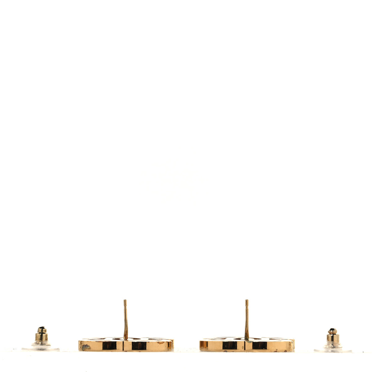 Chanel Metal Enamel CC Earrings Gold Black 3 of 5