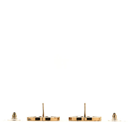 Chanel Metal Enamel CC Earrings Gold Black 3 of 5
