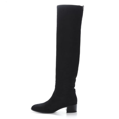 Christian Dior Suede Global Knee High Boots 42 Black 1 of 6