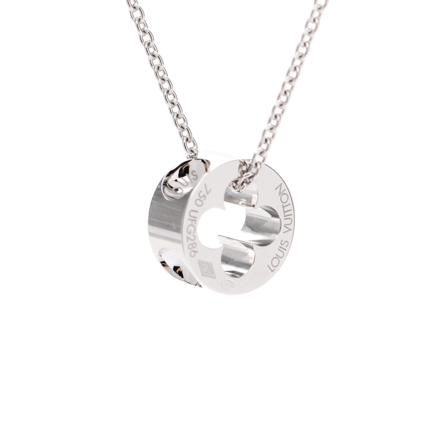 Louis Vuitton 18K White Gold Empreinte Pendant Necklace 5 of 6