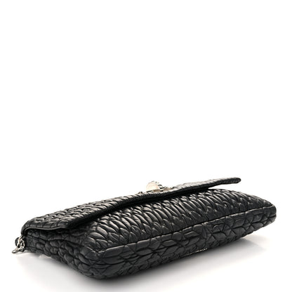 Miu Miu Nappa Matelasse Crystal Flap Clutch Black 4 of 12