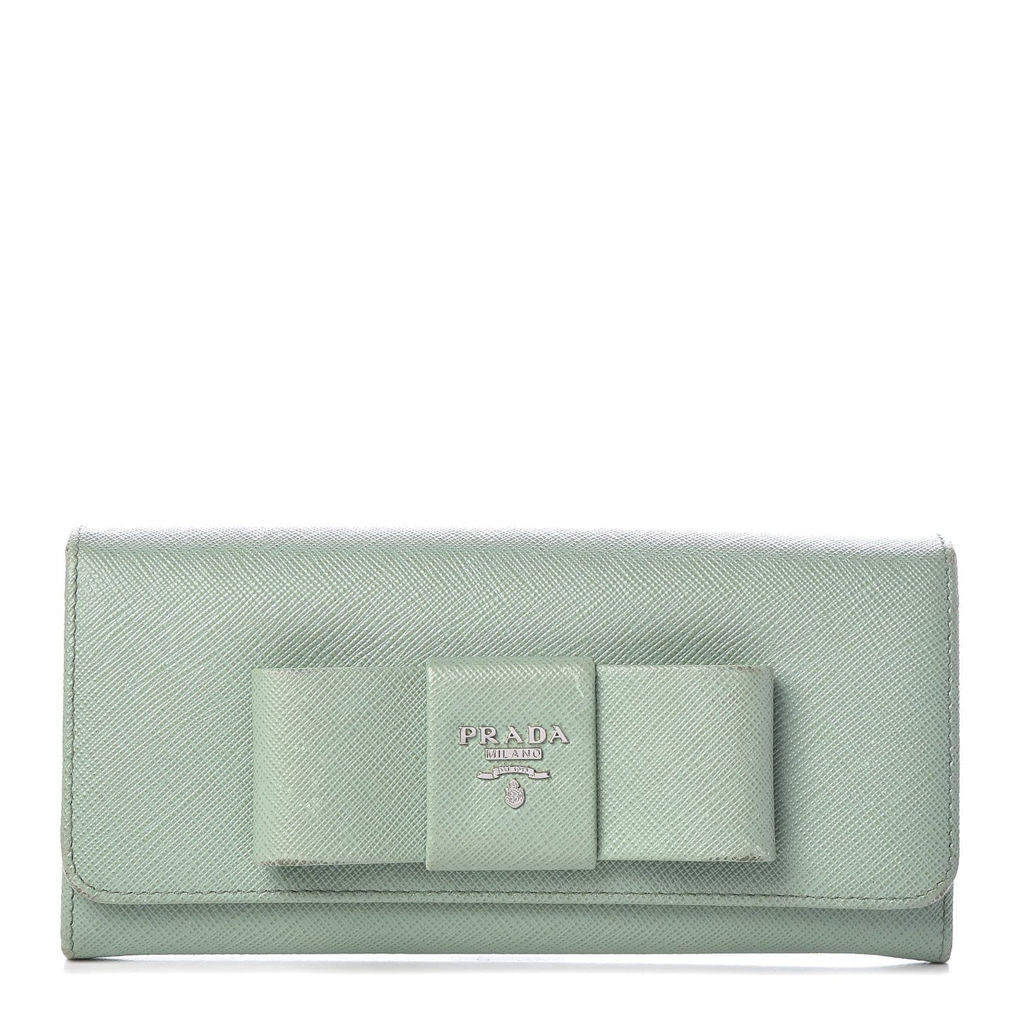 Saffiano Bow Continental Wallet Acquamarina