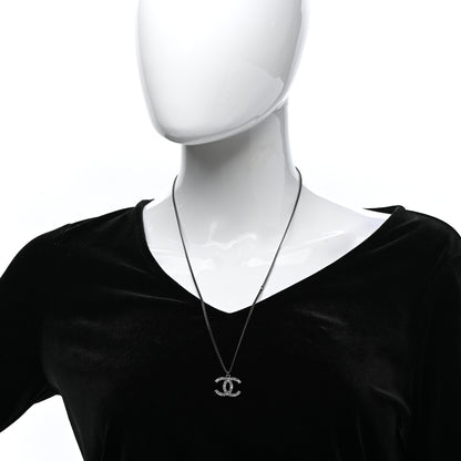 Chanel Crystal Timeless CC Necklace Ruthenium 2 of 6