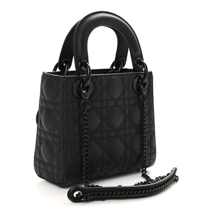 Christian Dior Ultra Matte Calfskin Cannage Mini Lady Dior Black 3 of 10