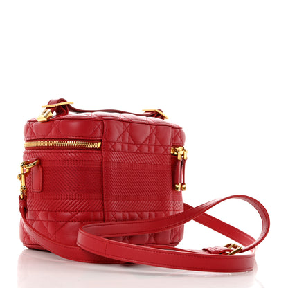 Christian Dior Lambskin Cannage Small Diortravel Vanity Case Red 3 of 10