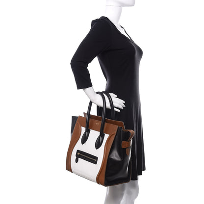 Celine Smooth Calfskin Mini Tri-Color Luggage White 2 of 13