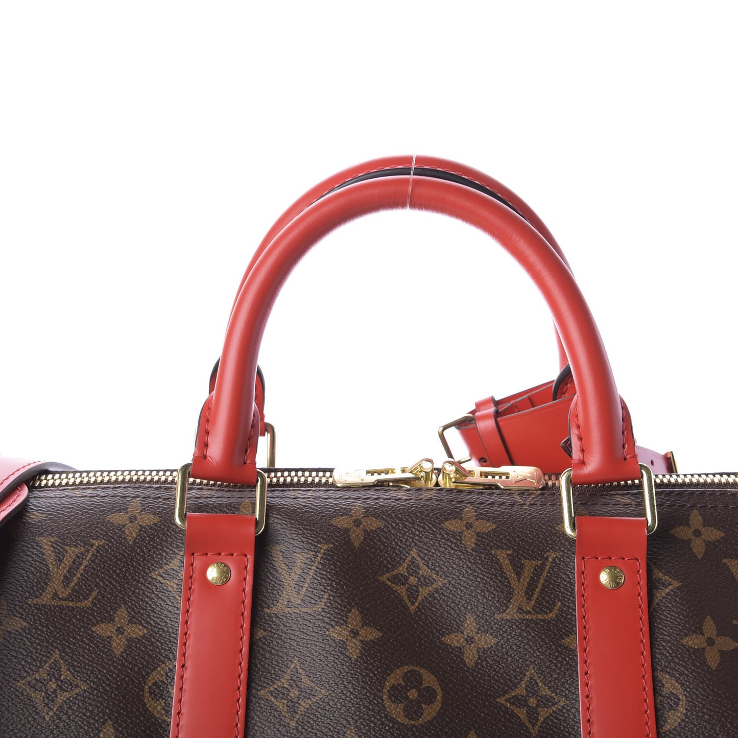 Calfskin Monogram Keepall Bandouliere 50 Coquelicot