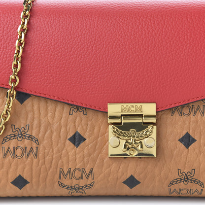 MCM Visetos Millie Wallet On Chain Cognac Ruby Red 9 of 9