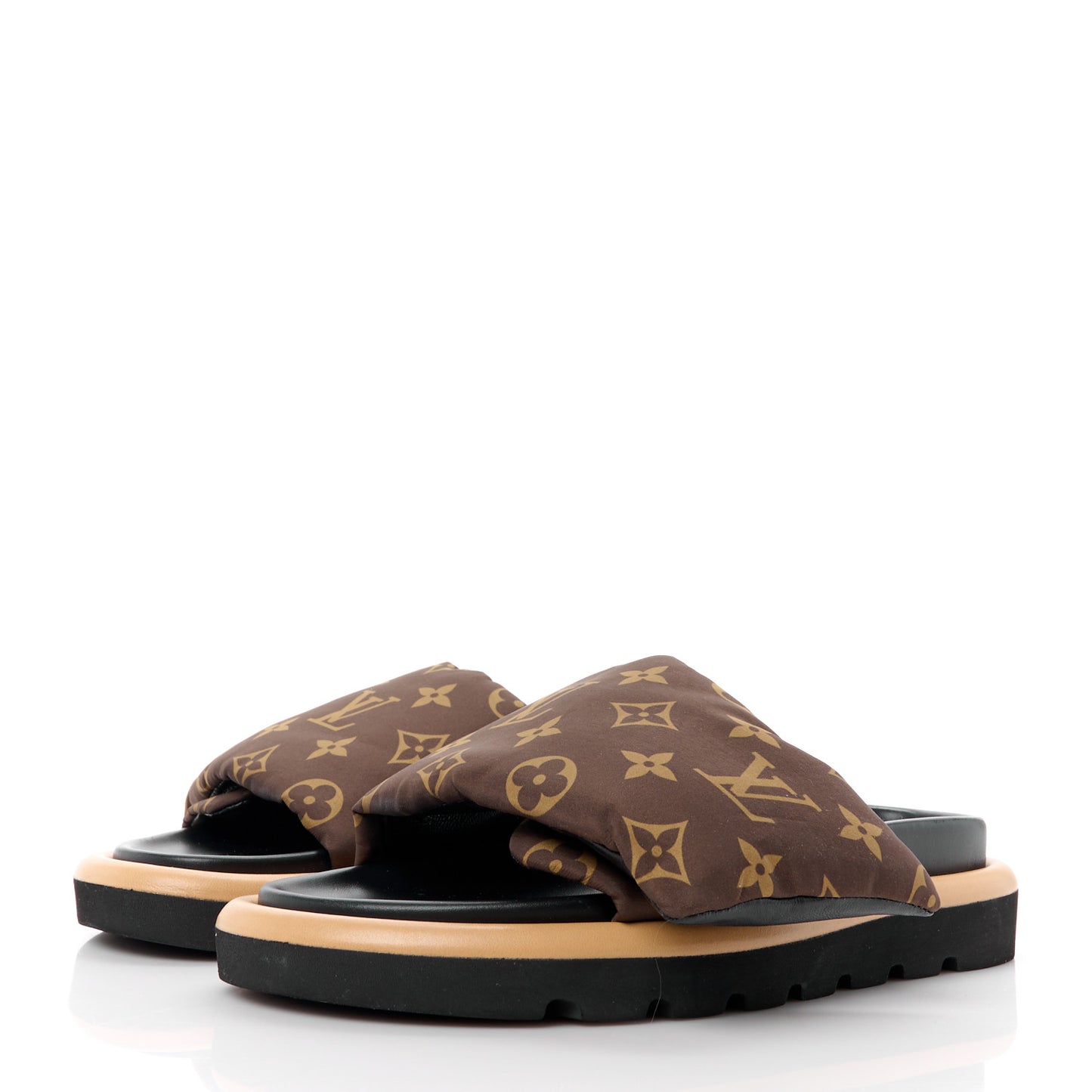 Nylon Monogram Pool Pillow Comfort Mule 36 Cacao Brown
