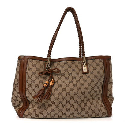 Gucci Monogram Cellarius Calfskin Medium Bella Tote Beige Ebony Cuir 1 of 11