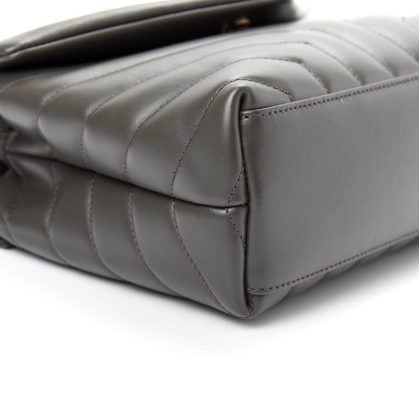 Calfskin Y Quilted Monogram Small Loulou Chain Satchel Pebble