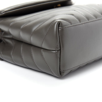 Saint Laurent Calfskin Y Quilted Monogram Small Loulou Chain Satchel Pebble 6 of 9
