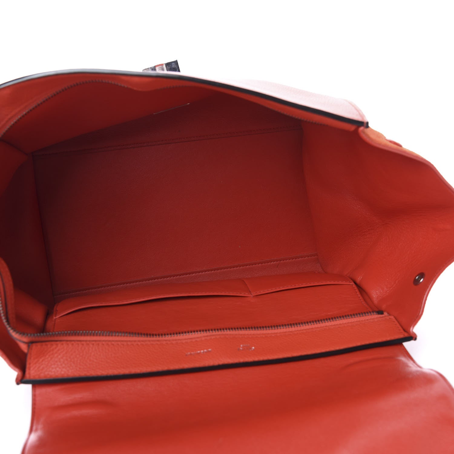 Celine Drummed Calfskin Suede Medium Trapeze Coquelicot 5 of 11