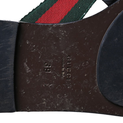 Gucci Nylon Calfskin Web GG Monogram Womens Thong Sandals 39 Green Red Cocoa 7 of 8