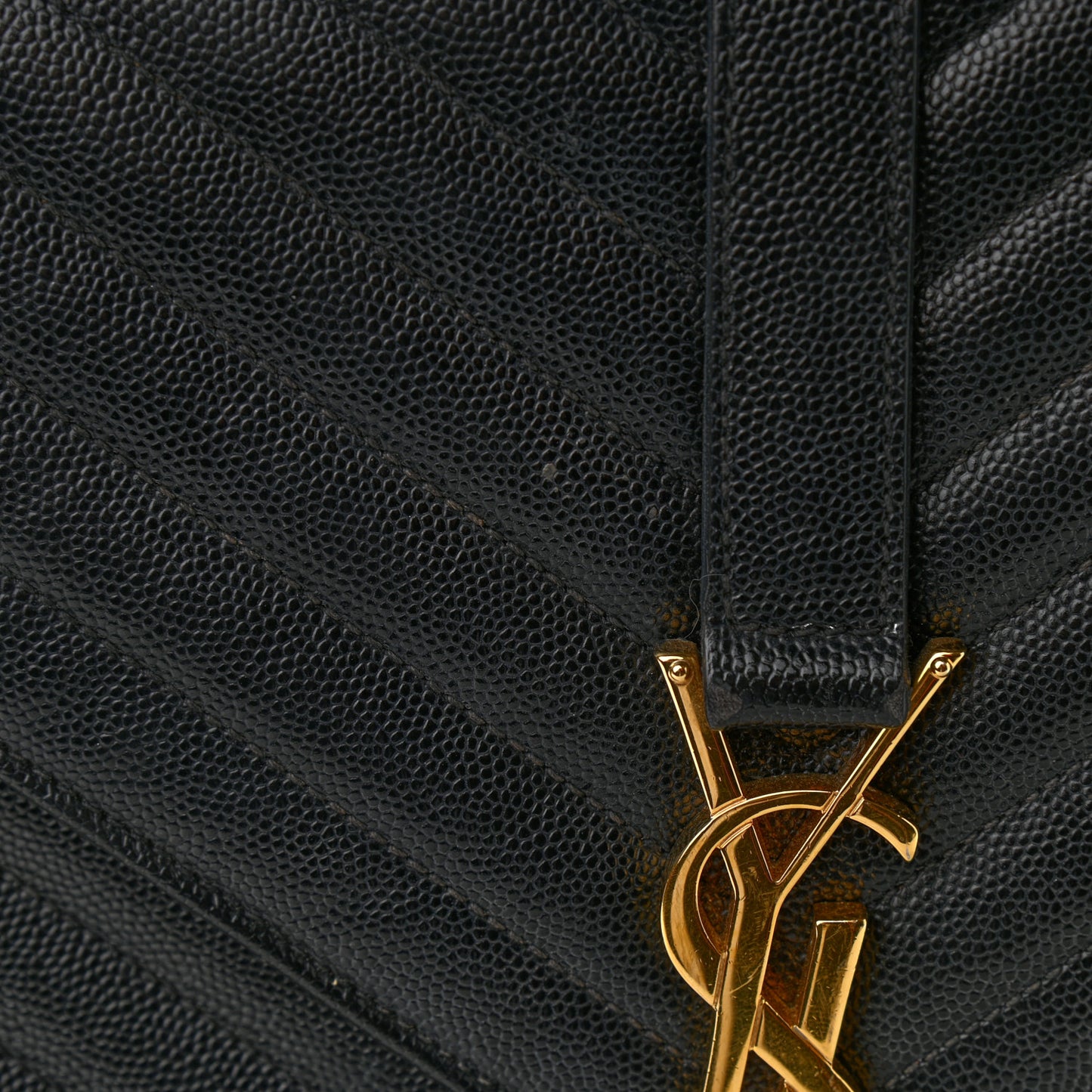 Grain De Poudre Matelasse Chevron Large Monogram Satchel Black