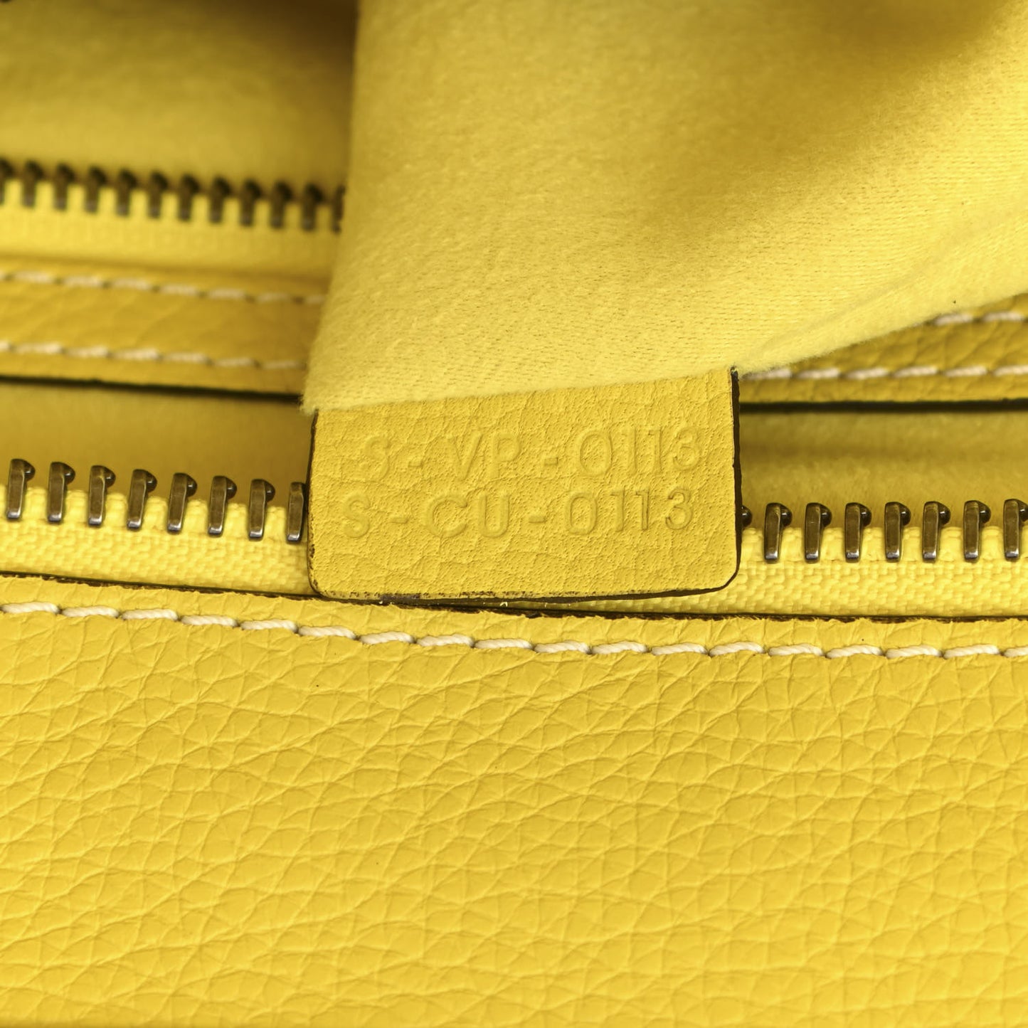 Drummed Calfskin Mini Luggage Citron