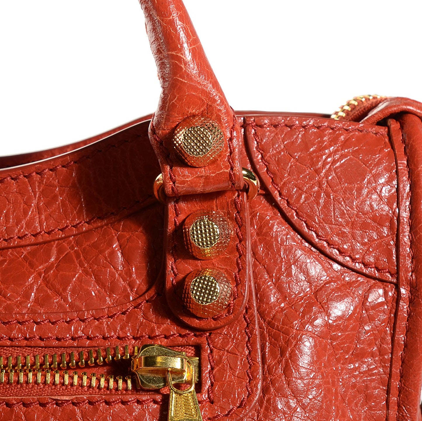Agneau Giant 12 Gold Hardware Mini City Rouge Ambre