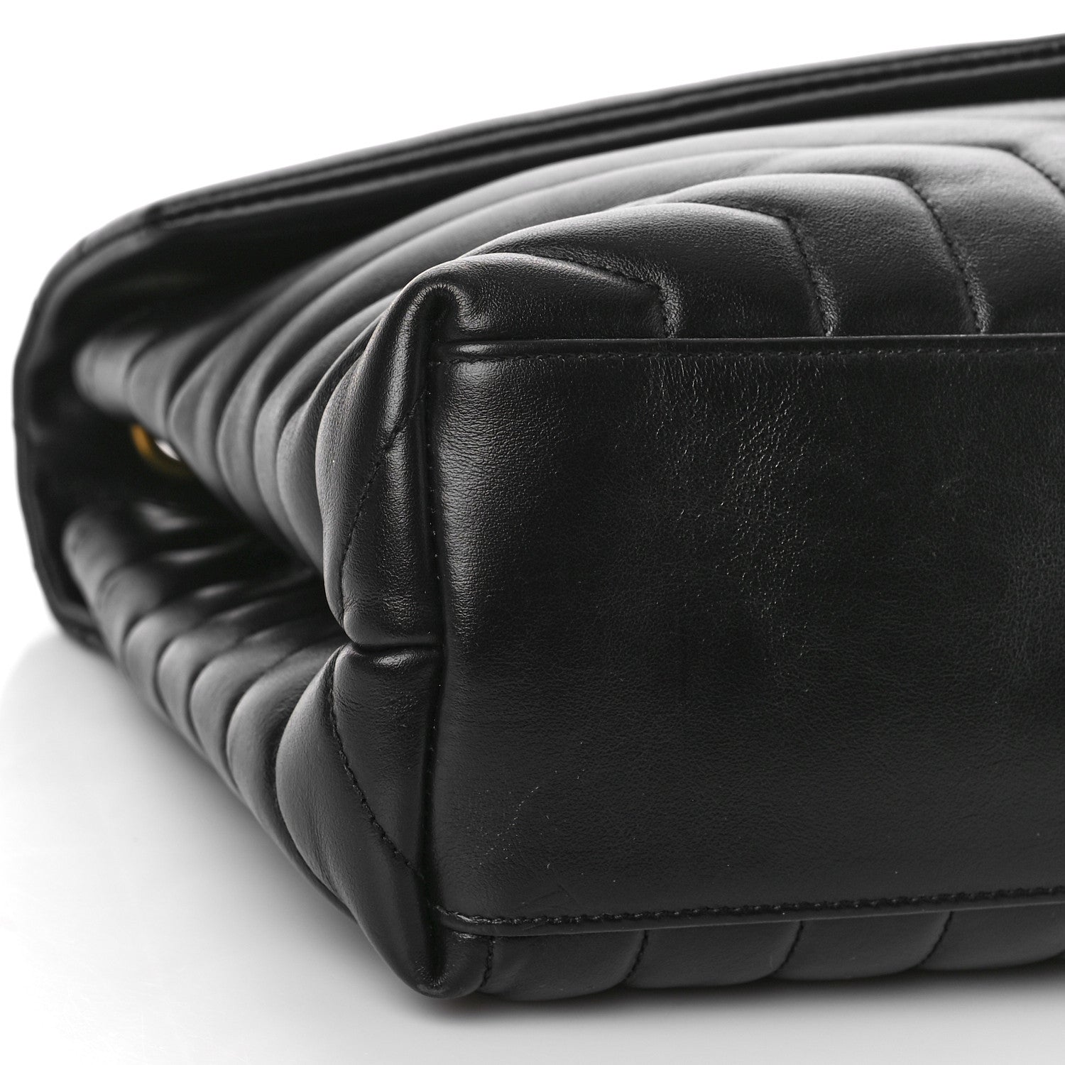 Saint Laurent Calfskin Y Quilted Monogram Medium Loulou Chain Satchel Black 6 of 7