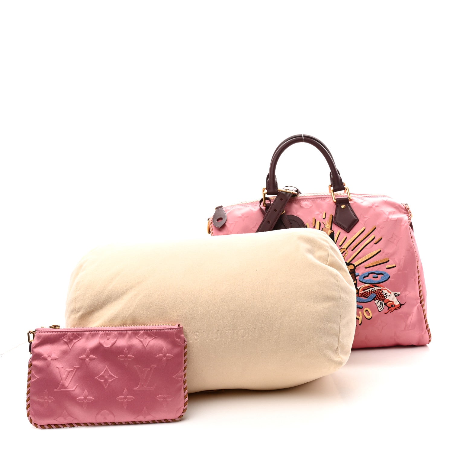 Louis Vuitton Satin Monogram Paris Tokyo Embroidered Speedy P9