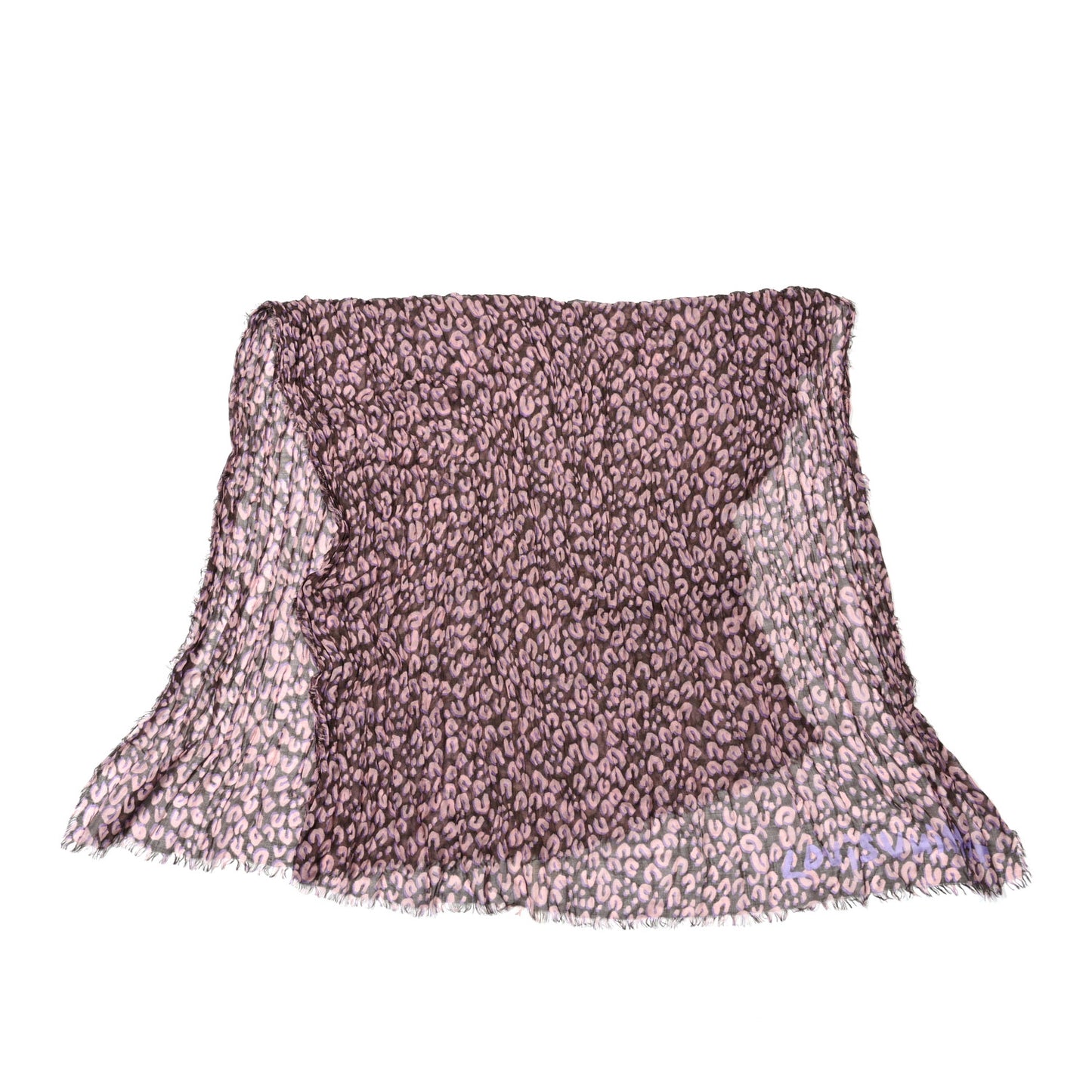 Cashmere Silk Leopard Etole Stole Mauve