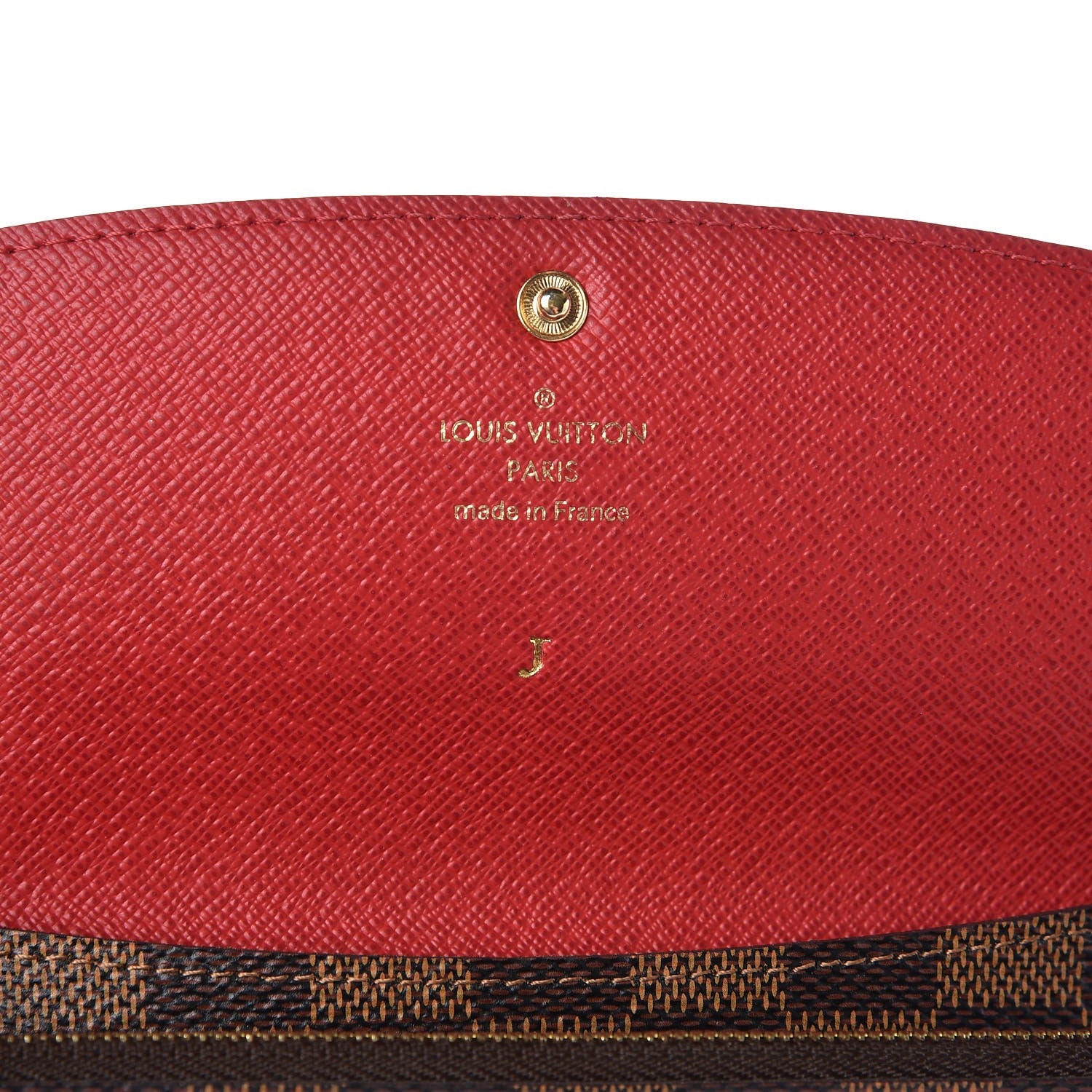 Louis Vuitton Damier Ebene Emilie Wallet Red 6 of 11