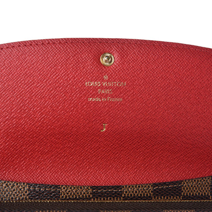 Louis Vuitton Damier Ebene Emilie Wallet Red 6 of 11