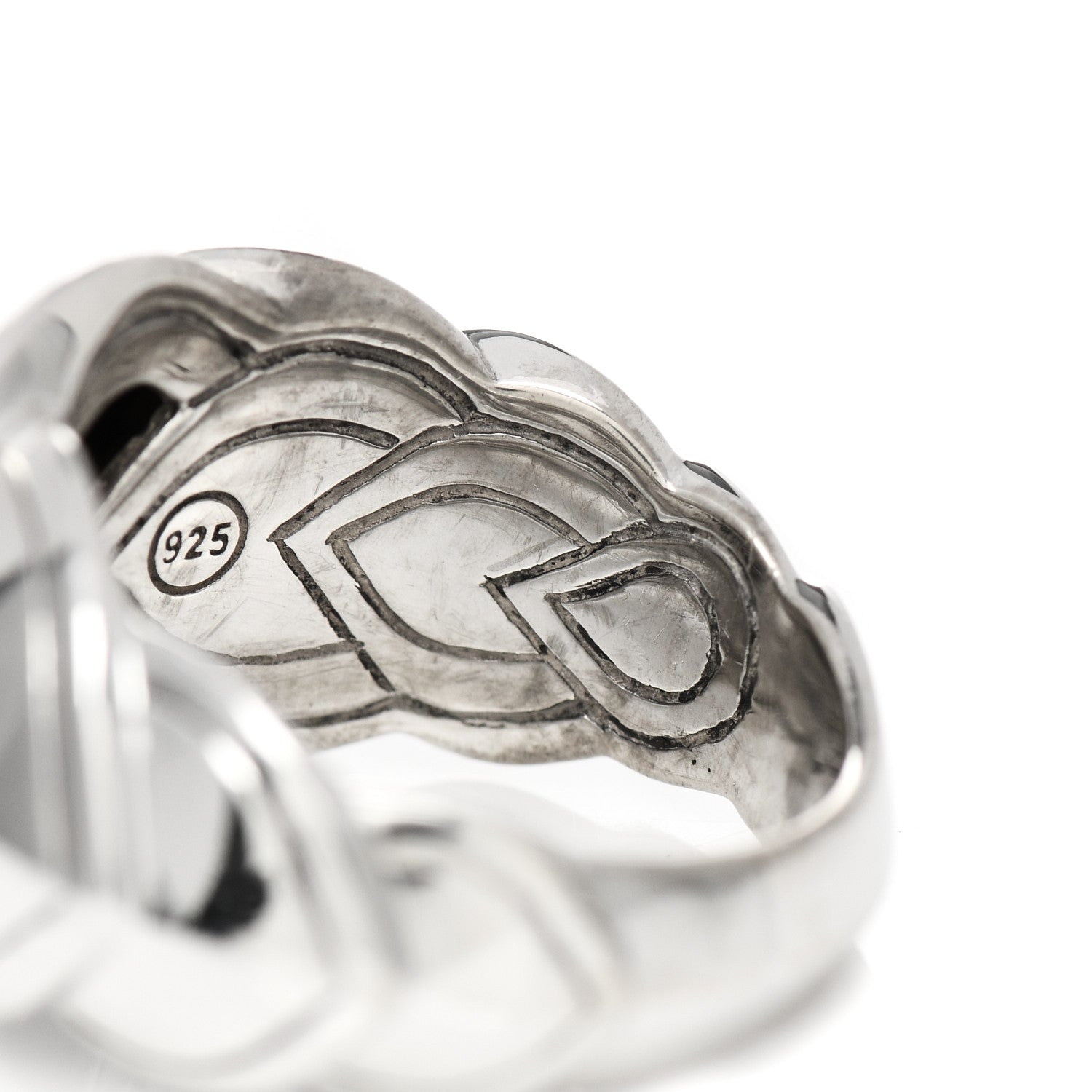 John Hardy Sterling Silver Diamond Legends Naga Dragon Scale Ring 54 7 8 of 8