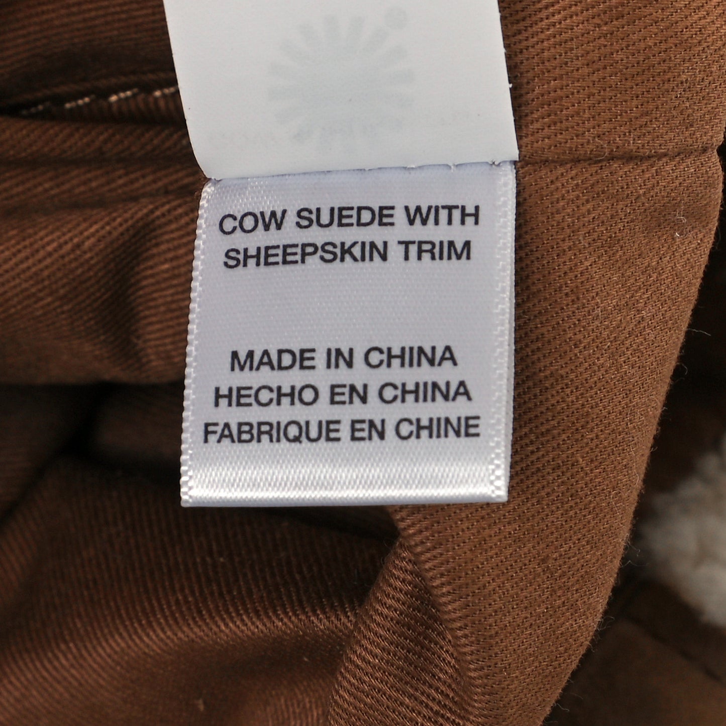 X UGG Suede Shearling Medium Shopping Bag Chestnut