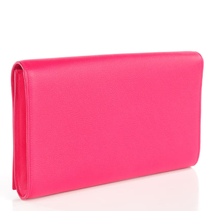 Saint Laurent Calfskin Monogram Belle De Jour Clutch Fuchsia 3 of 7