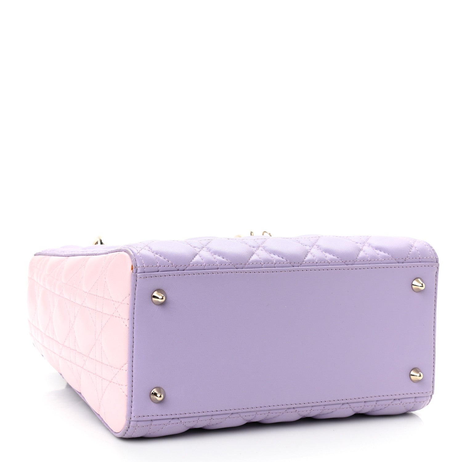 Christian Dior Lambskin Cannage Medium Tri-Color Lady Dior Purple Light Pink 4 of 13