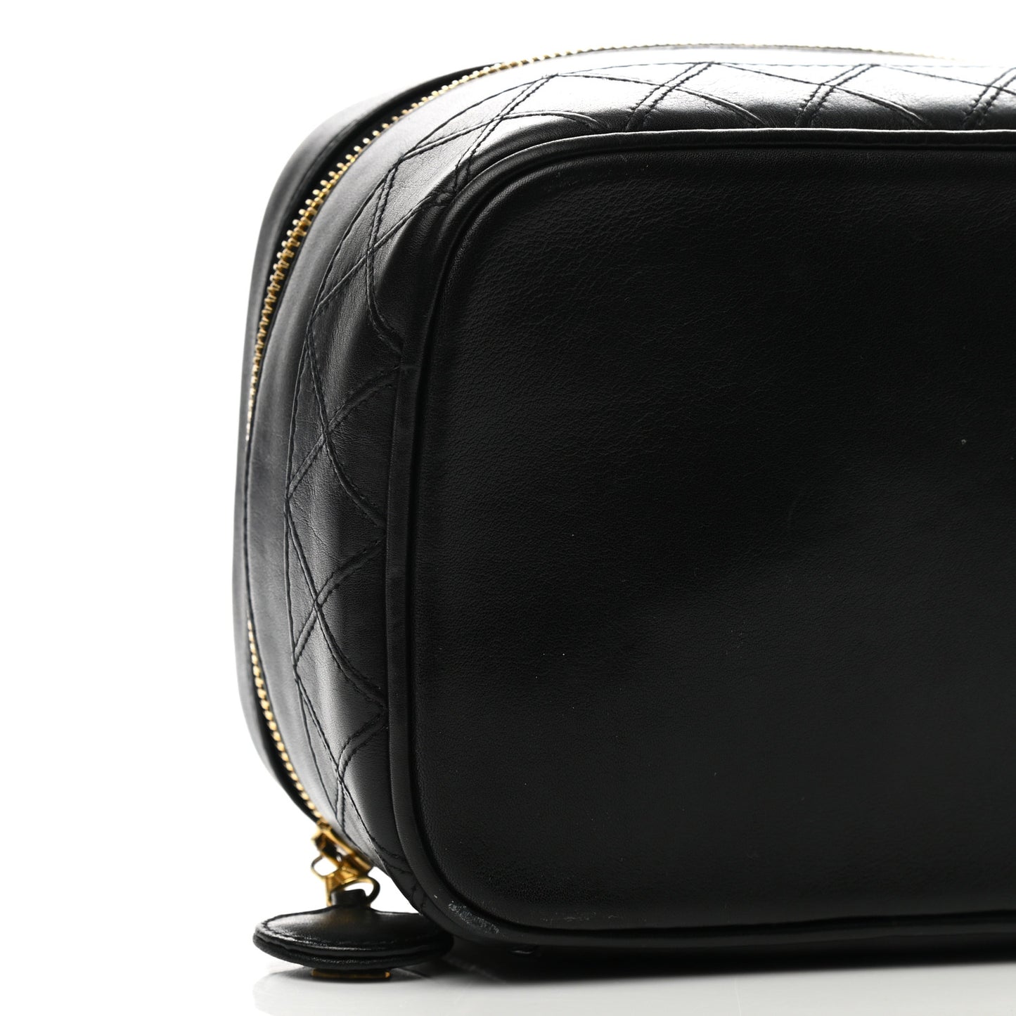 Lambskin Vanity Cosmetic Case Black