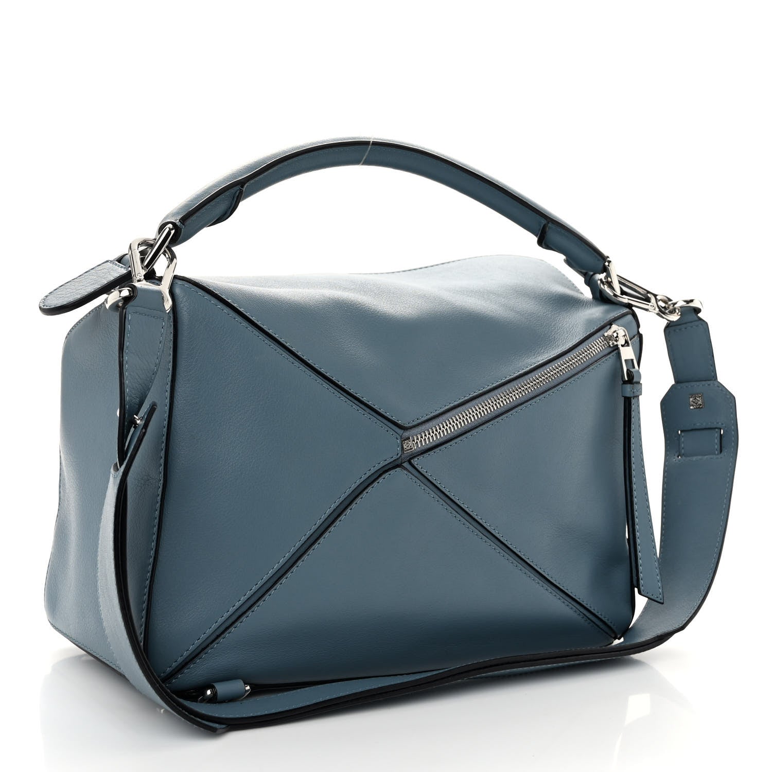 Loewe Calfskin Small Puzzle Bag Stone Blue 3 of 10