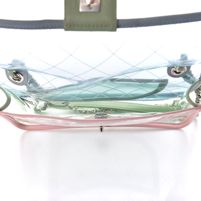 Chanel Lambskin PVC Quilted Medium Coco Splash Flap Blue Green 7 of 14
