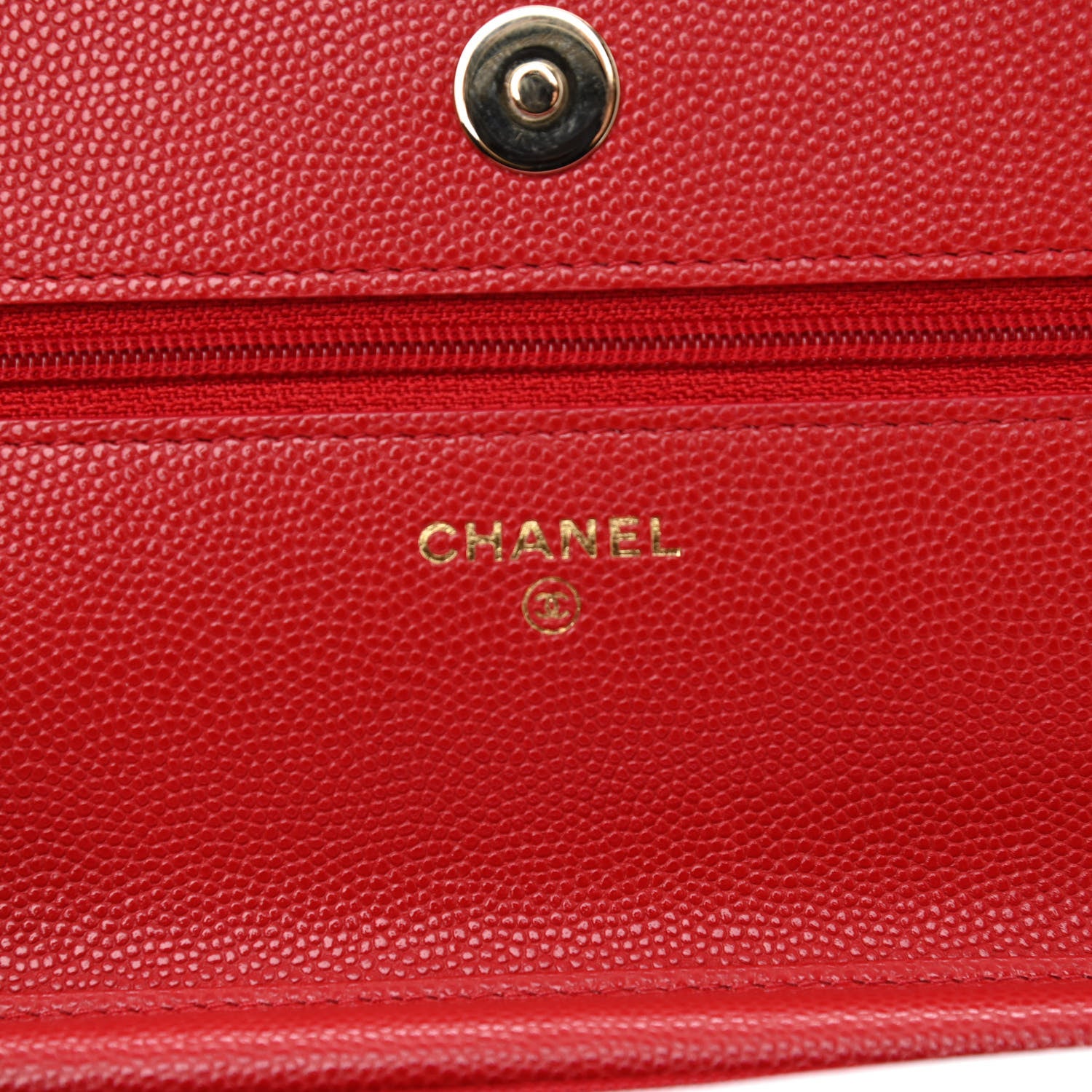 Chanel Caviar Quilted Wallet On Chain WOC Red 6 of 10