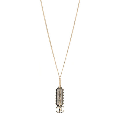 Chanel Enamel CC Logo Necklace Gold Black White 1 of 6