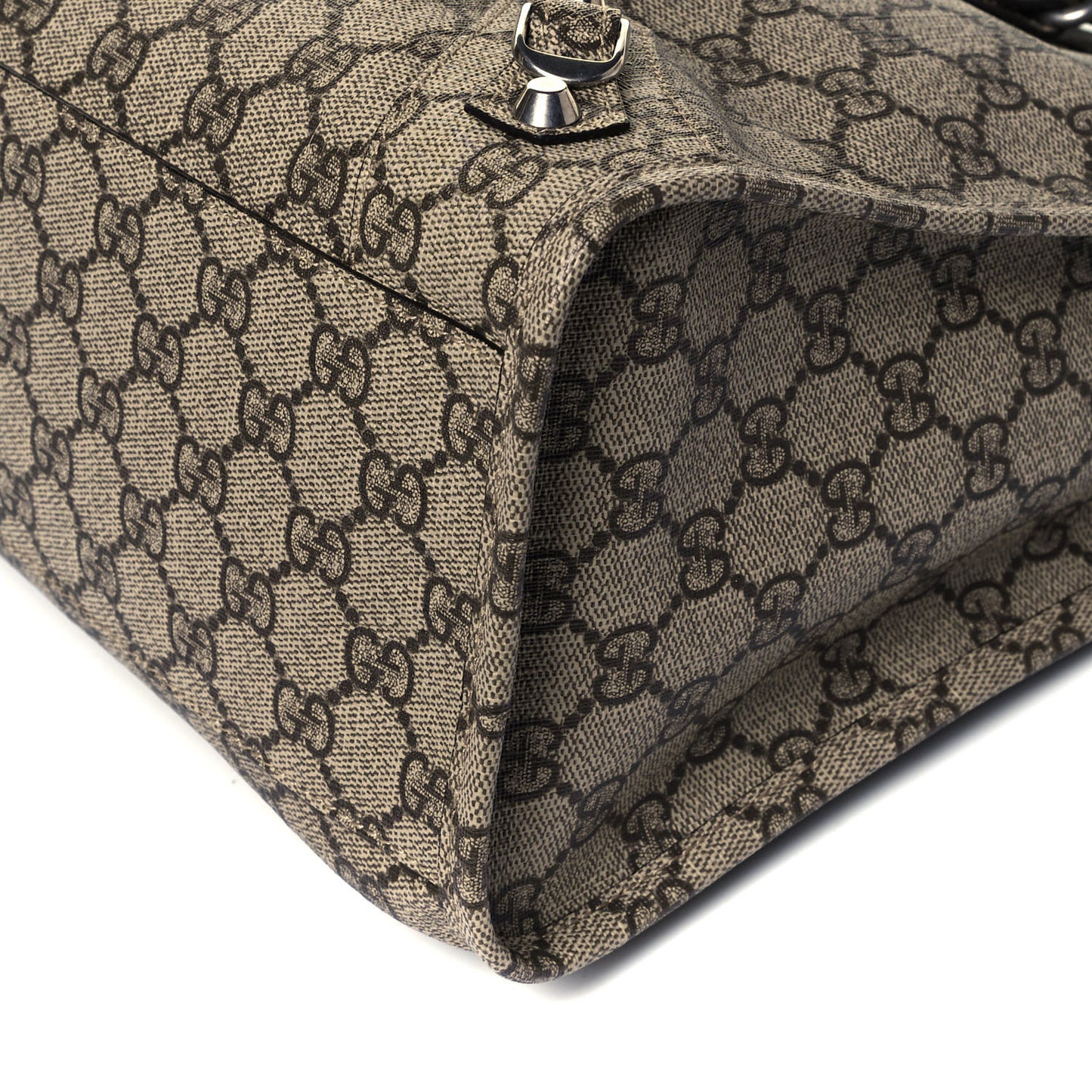 X GUCCI GG Supreme Monogram Neo Classic Silver Hardware City Beige Ebony