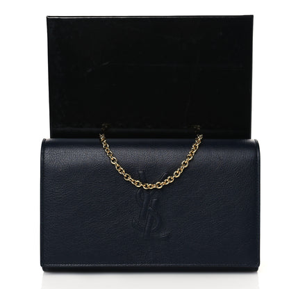 Saint Laurent Calfskin Monogram Belle de Jour Chain Clutch Navy 10 of 10