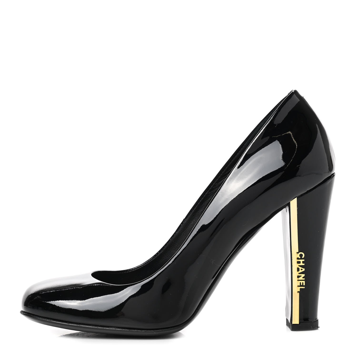 Chanel Patent Logo Pumps 36.5 Black 1 of 10