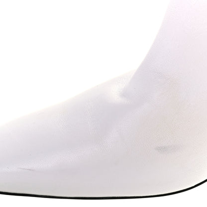 Balenciaga Shiny Sheepskin 20mm Oval Booties 37 White Black 9 of 11